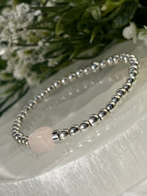 Load image into Gallery viewer, Silver &amp; Rose quartz
