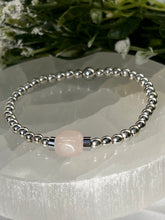 Load image into Gallery viewer, Silver &amp; Rose quartz
