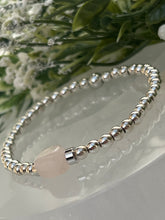 Load image into Gallery viewer, Silver &amp; Rose quartz
