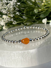 Load image into Gallery viewer, Silver &amp; Orange carnelian
