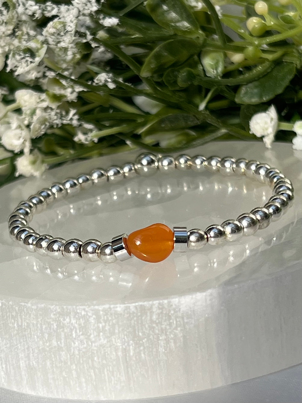 Silver & Orange carnelian